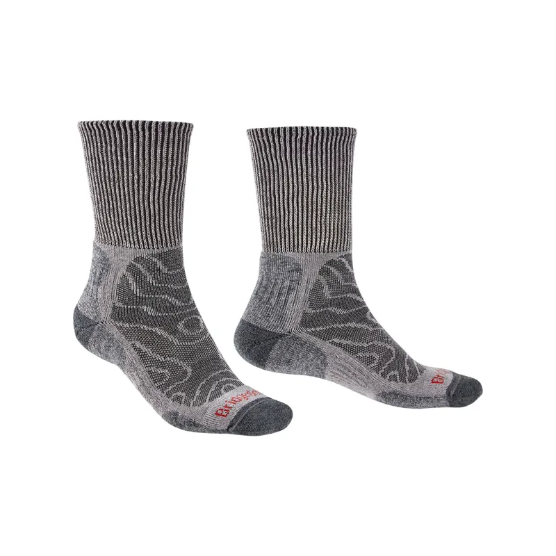 Bridgedale Mens Hike Lightweight Merino Comfort Socks Grey