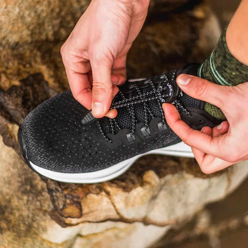 Lock Laces Original Elastic No-Tie Shoelaces 48 inch One Size Fits All - Black-1