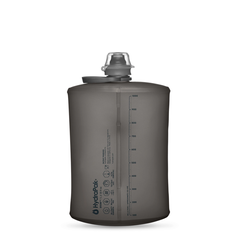 Hydrapak Stow Flexible Bottle 1L - Grey-1
