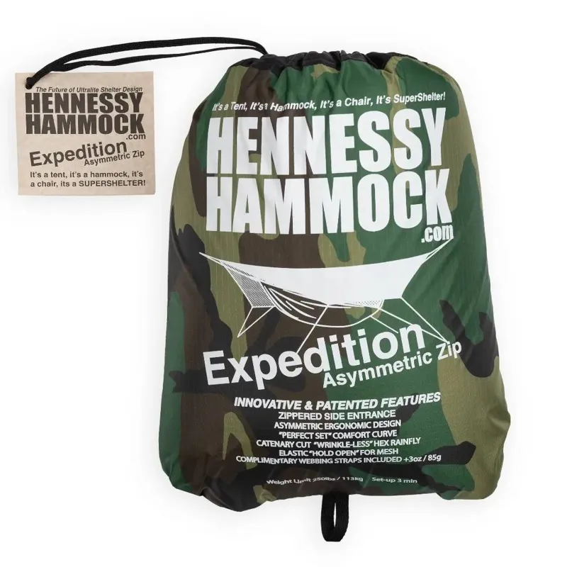Hennessy Hammock Expedition Asym Zip - Woodland Camo-1