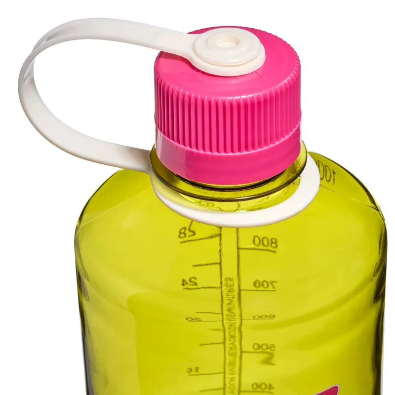 Nalgene Tritan Sustain 1 Litre Narrow Mouth - Endive - Fuchsia Purple Cap-2