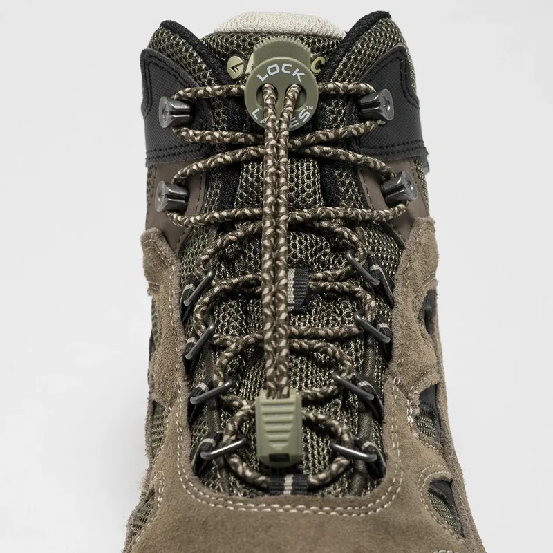 Lock Laces Boot Elastic No-Tie Shoelaces 72 inch One Size Fits All - Camo