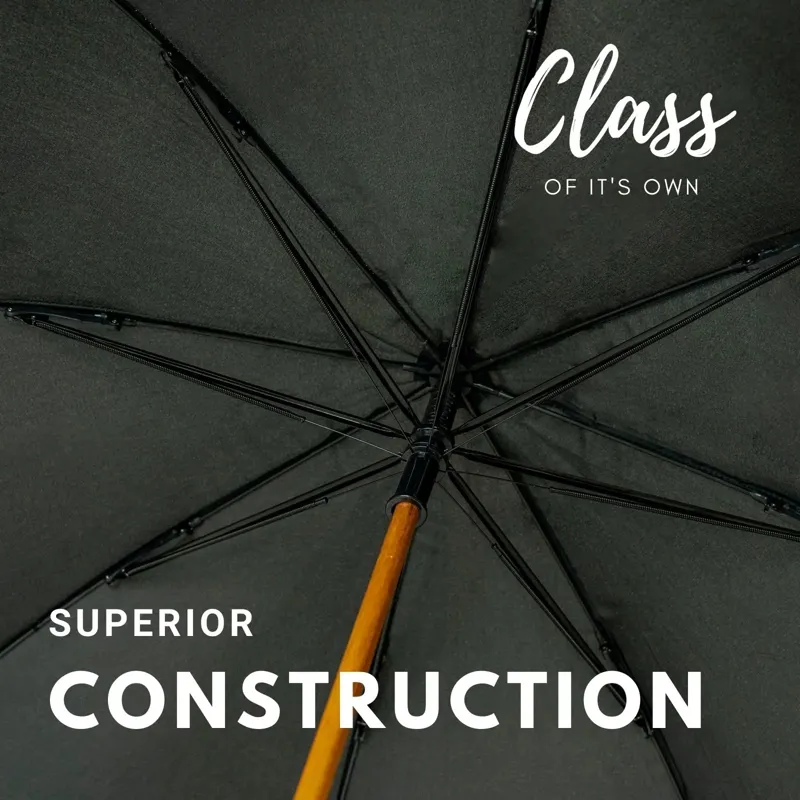 Warwick Windproof Walking Umbrella - Black-3