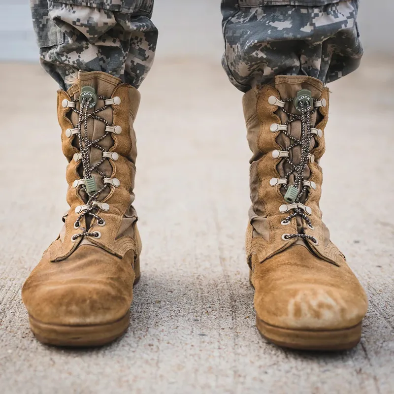 Lock Laces Boot Elastic No-Tie Shoelaces 72 inch One Size Fits All - Camo-2