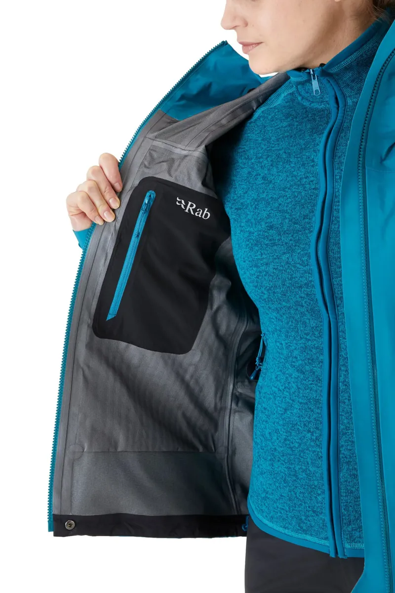 Rab Kangri GTX Women's Waterproof Gore-Tex Mountain Jacket in Marina Blue-5