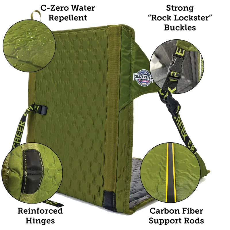 Crazy Creek Hex 2.0 Original Camping Chair - Olive/Slate Grey-1