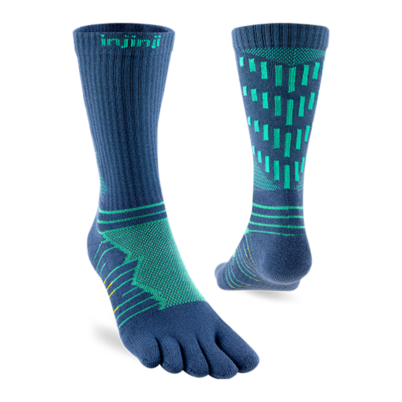 Injinji Ultra Run Crew Toe Socks - Poseidon