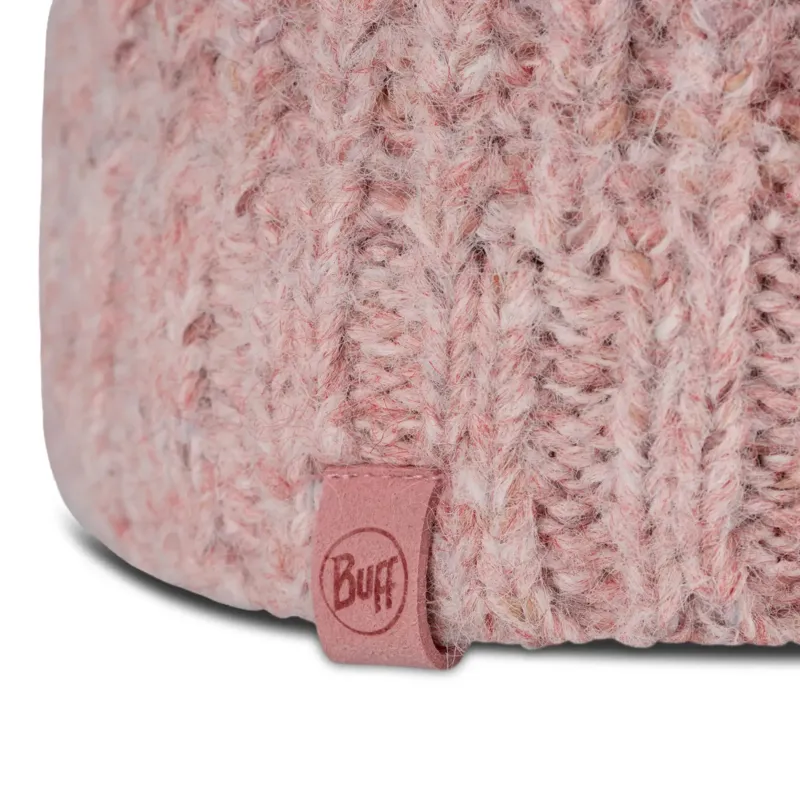 Buff Knitted and Fleece Band Beanie Dalia Pink-2
