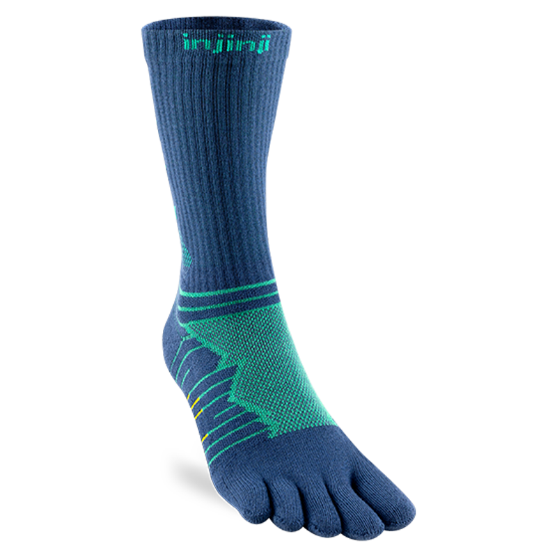 Injinji Ultra Run Crew Toe Socks - Poseidon-3