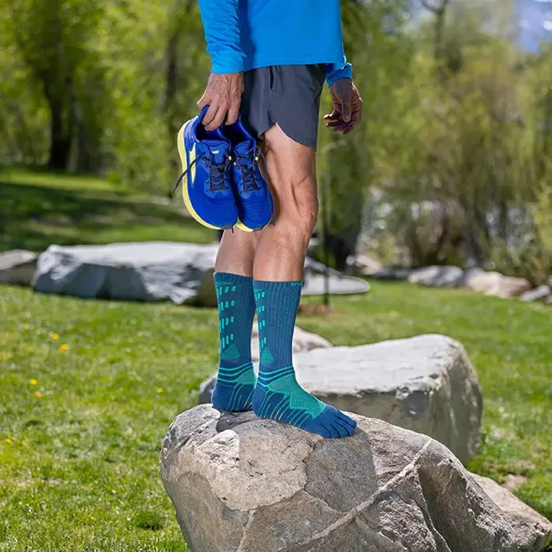 Injinji Ultra Run Crew Toe Socks - Poseidon-2