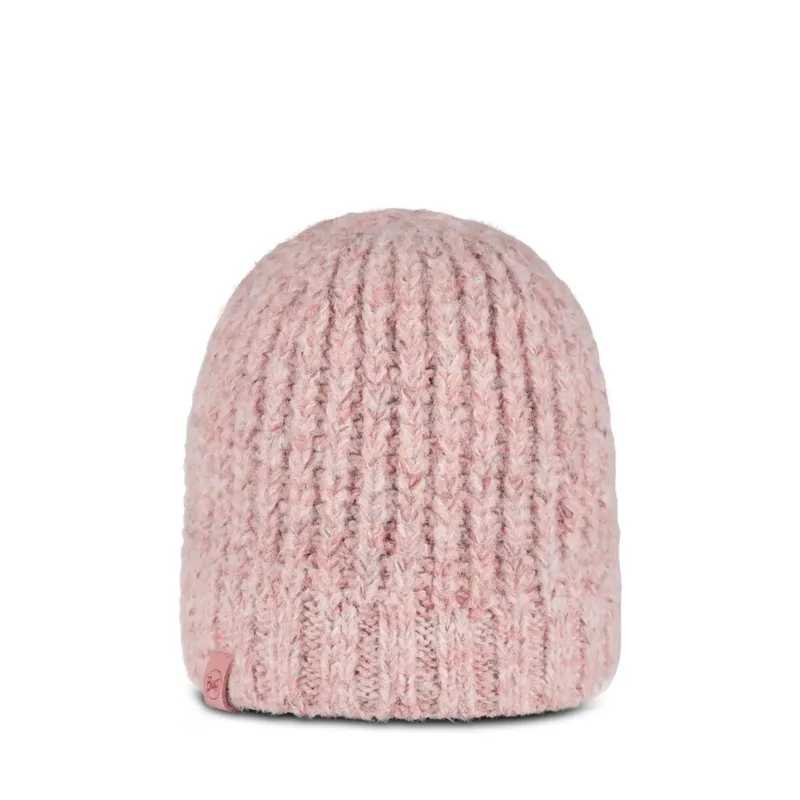 Buff Knitted and Fleece Band Beanie Dalia Pink