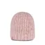 Buff Knitted and Fleece Band Beanie Dalia Pink