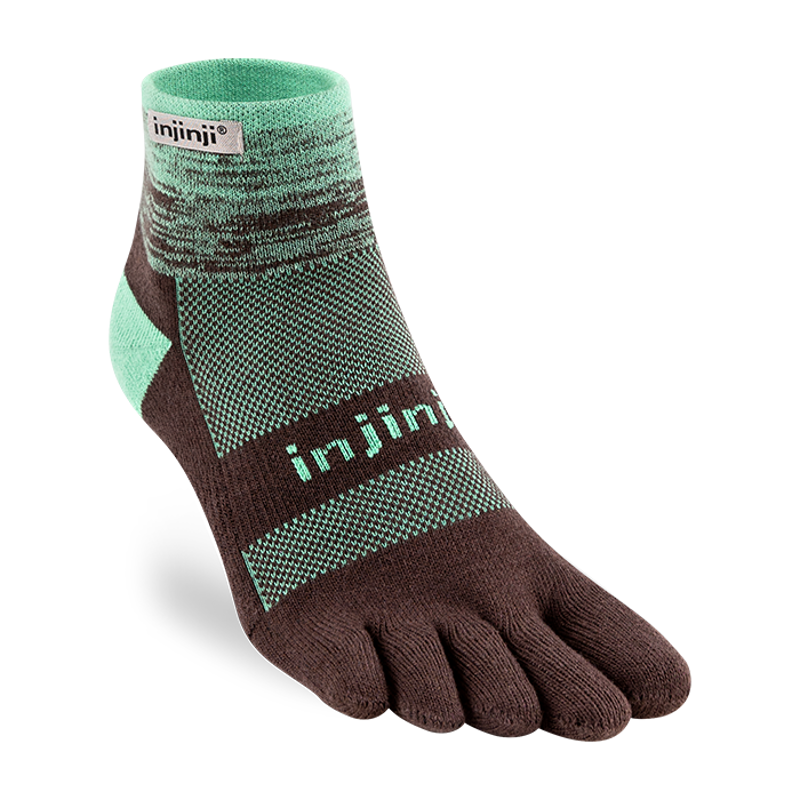 Injinji Performance Trail Midweight Mini-Crew Toe Socks - Mint-3