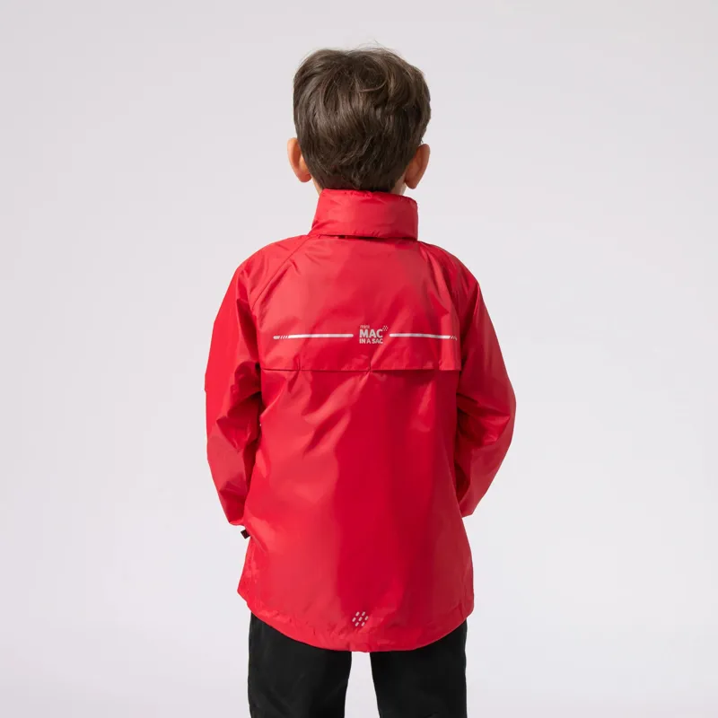Mac in a Sac Kids Waterproof Jacket- Red  -5