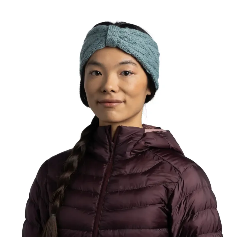 Buff Knitted Headband Caryn Blue Glass