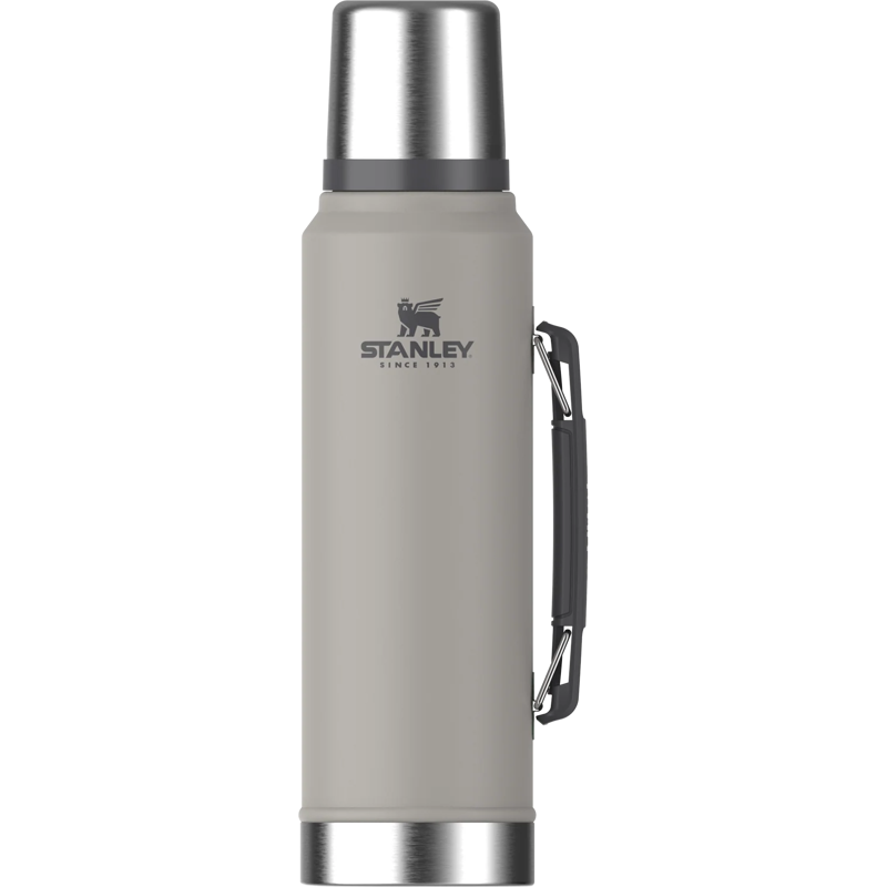 Stanley Legendary Classic Stainless Steel Bottle Flask 1.0L Ash White - 24 hours hot or cold-1