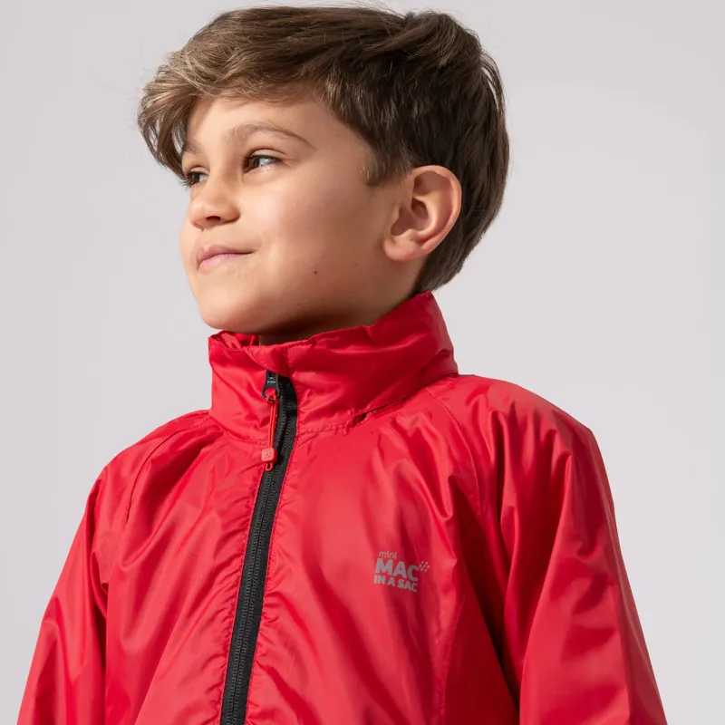 Mac in a Sac Kids Waterproof Jacket- Red  -1