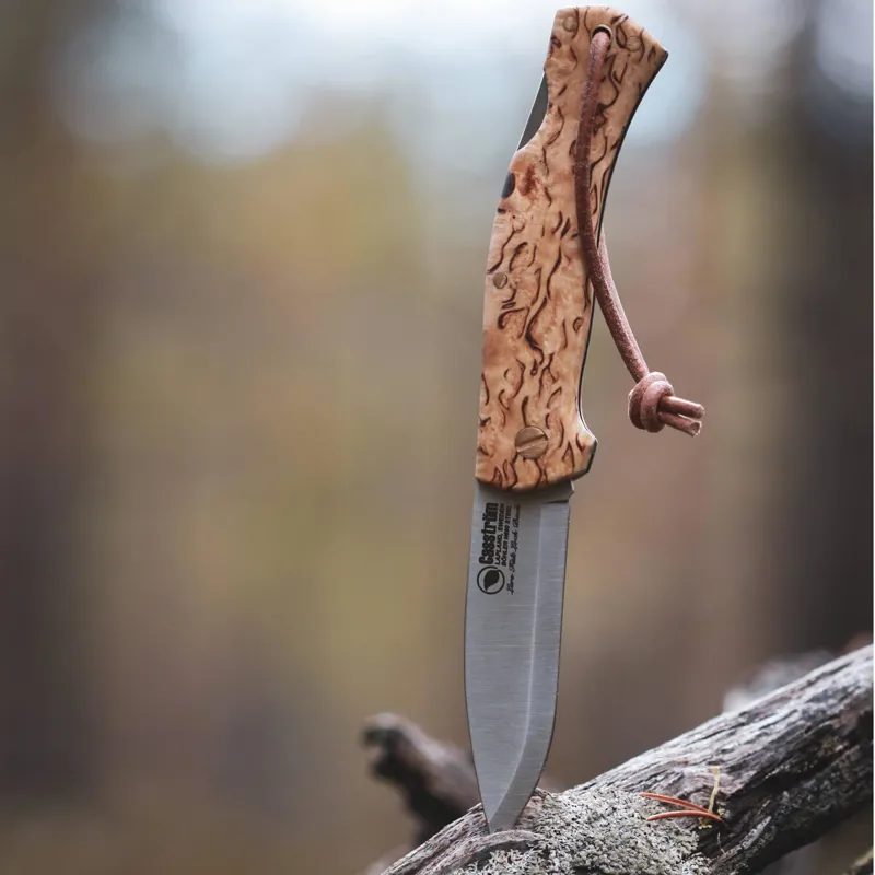 Casstrom Lars Falt Lock Back Folding Bushcraft Knife - Curly Birch-4