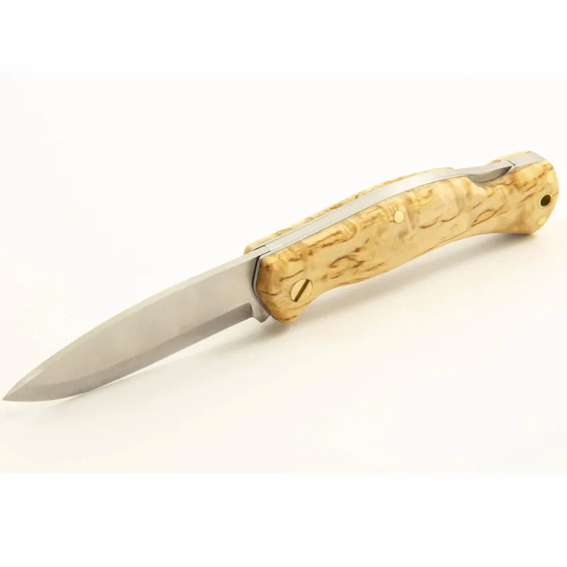 Casstrom Lars Falt Lock Back Folding Bushcraft Knife - Curly Birch-3