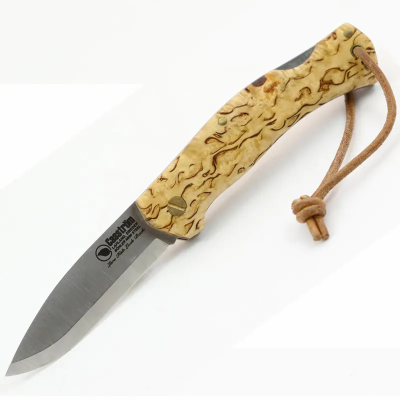 Casstrom Lars Falt Lock Back Folding Bushcraft Knife - Curly Birch