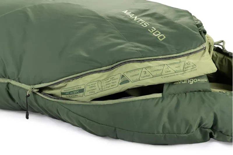 Vango Mantis 300 Sleeping Bag -1C 1.34kg - Pine Green-6