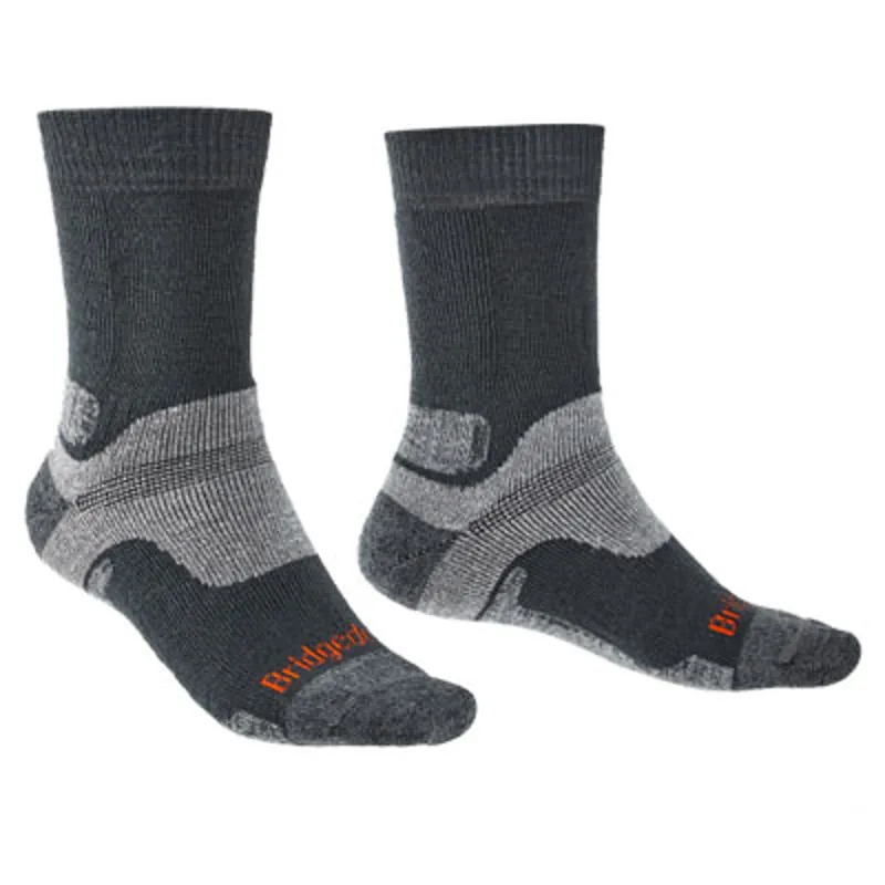 Bridgedale Mens Hike Midweight Merino Walking Socks Gunmetal