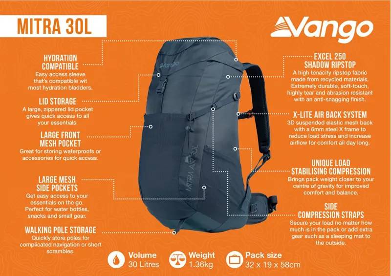 Vango Mitra Air 30L Backpack - Everglade Green-7