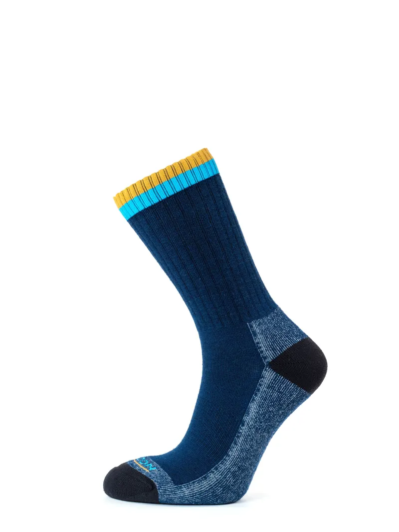Horizon Premium Micro Crew Mens Socks Navy Amber