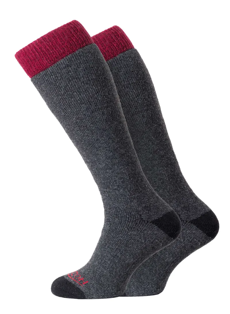 Horizon Heritage Winter Sport Socks Twin Pack Charcoal Berry