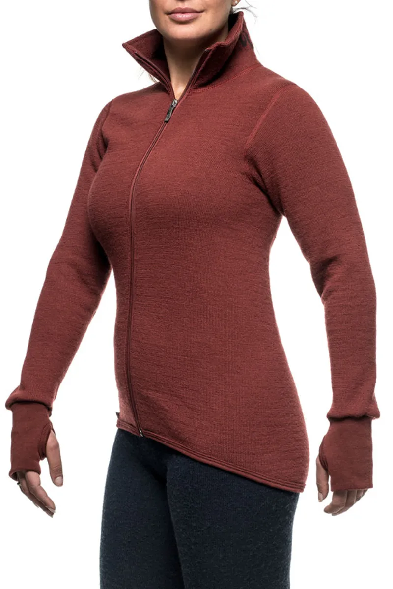 Woolpower 400 Unisex Merino Full Zip Midlayer Jacket - Rust Red-1