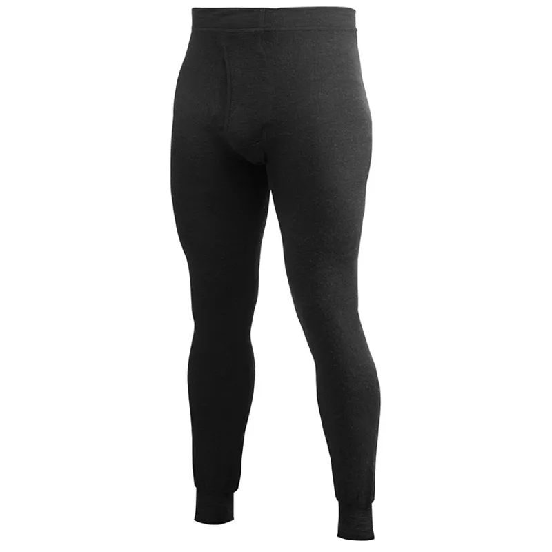 Woolpower 200 Merino Baselayer Long Johns with Fly - Mens - Black