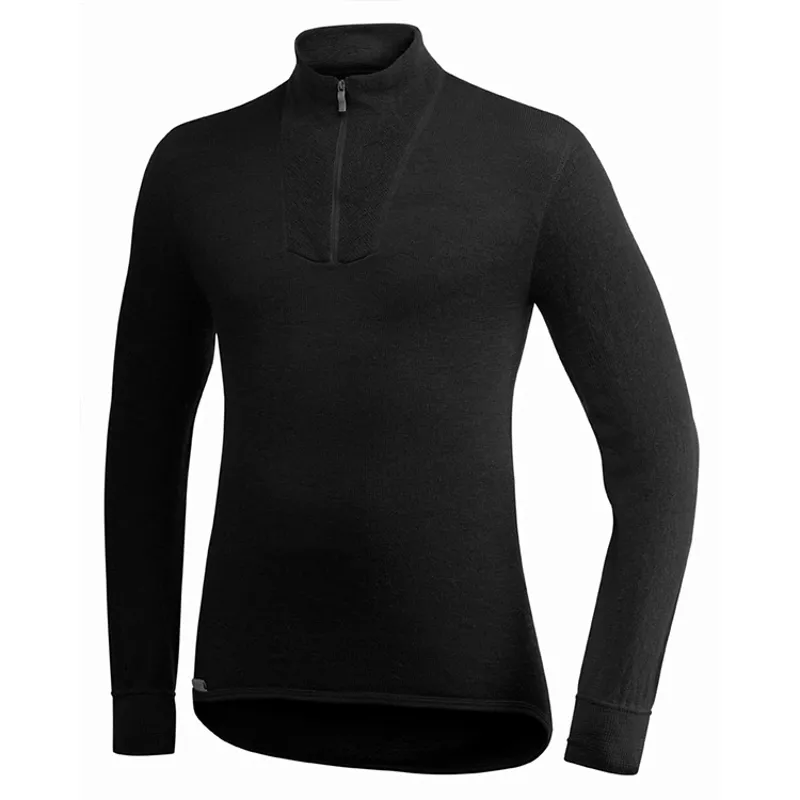 Woolpower 400 Unisex Merino Zip Neck Thermal Midlayer - Black