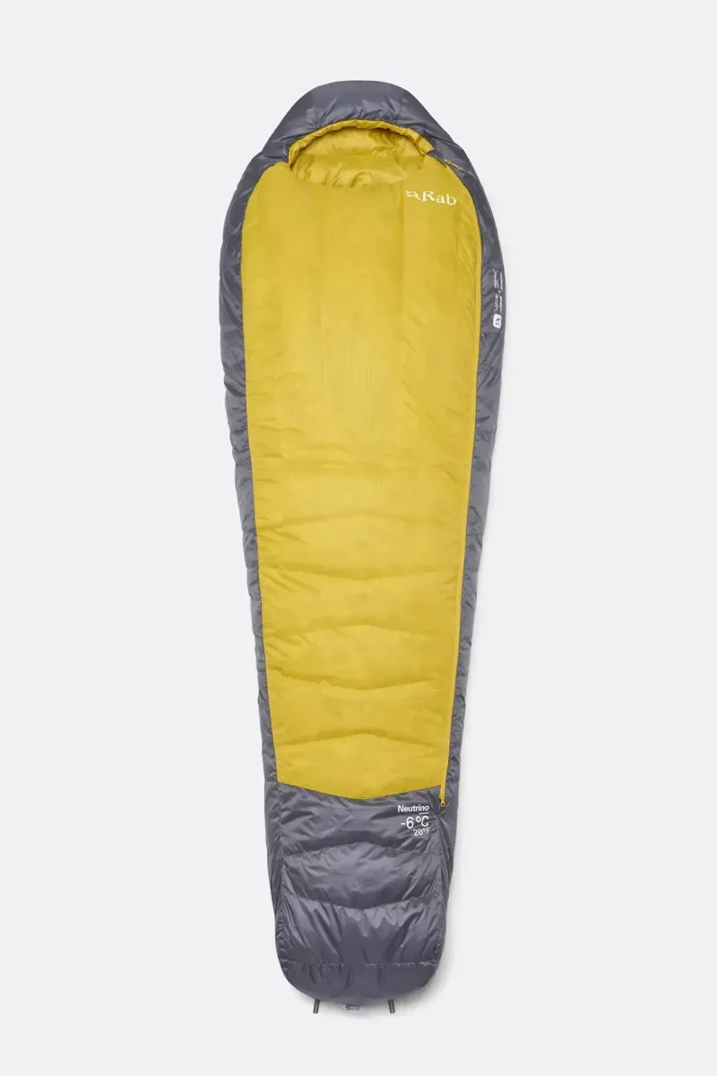 Rab Neutrino -6C  Down Sleeping Bag - Graphene/Dark Pollen Regular LZ 870g