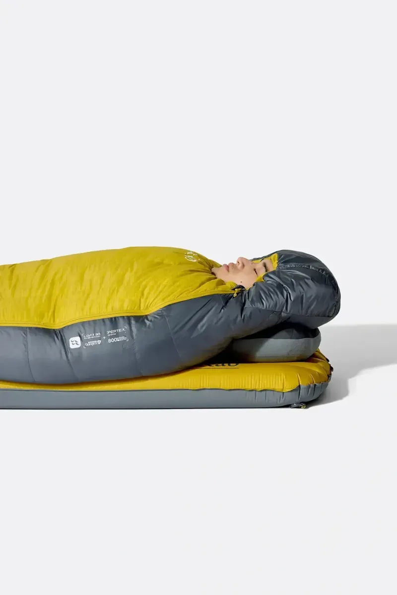 Rab Neutrino -6C  Down Sleeping Bag - Graphene/Dark Pollen Regular LZ 870g-6
