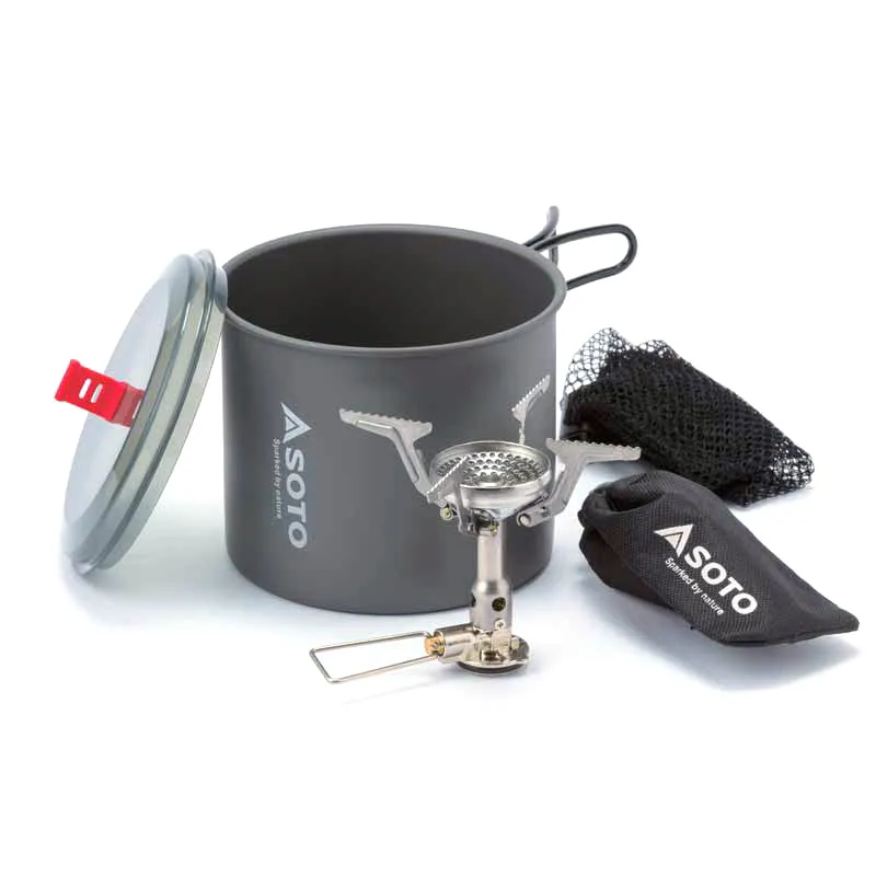 SOTO Amicus Gas Canister Stove and New River Pot Combo