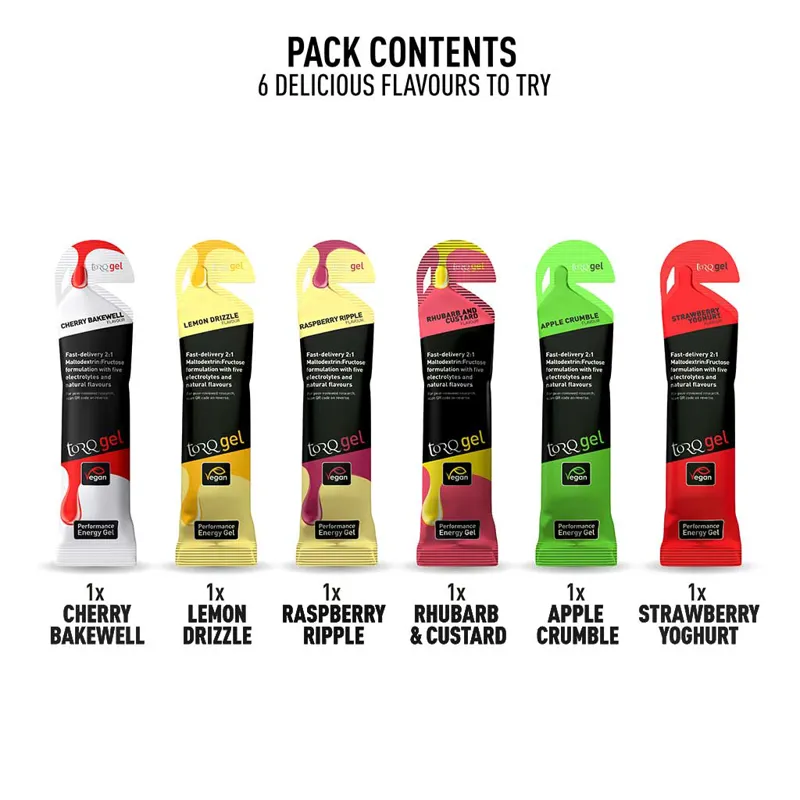 Torq Non-Caffeinated Energy Gel Multi-Pack - 6 Flavours-1