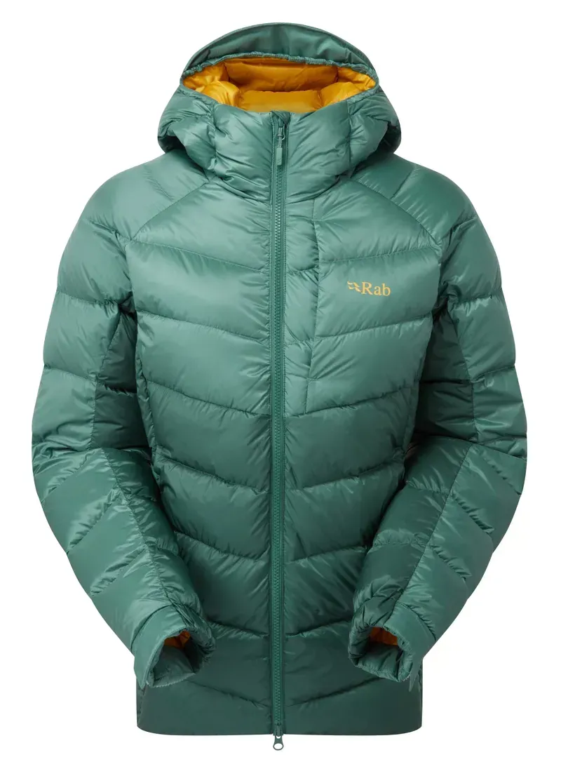Rab Glaceon Pro Women s Down Jacket in Eucalyptus Green Slate