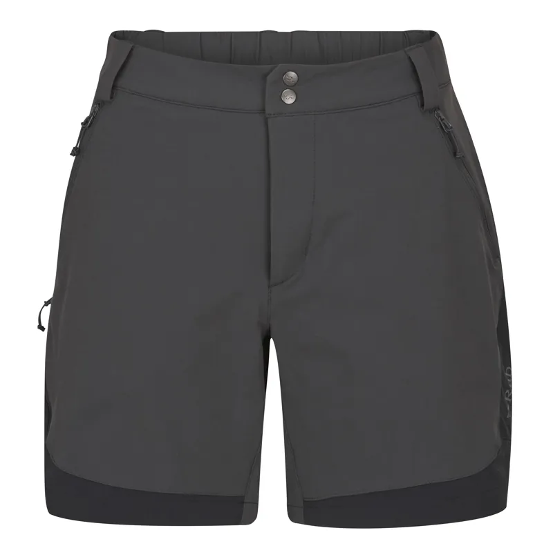 Rab Women's Torque Mountain Shorts in Anthracite/Black 8 inch inside leg